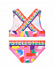 Розовый купальник со сплошным разноцветным лого Stella McCartney | Фото 2