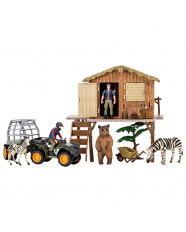 Набор фигурок &quot;На ферме&quot;: Ферма, зебры, медведи, квадроцикл для перевозки животных, фермер, инвентарь Masai Mara , арт. ММ205-056 | Фото 1