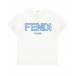 Белая футболка с голубым лого Fendi | Фото 1