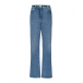 Голубые джинсы клеш с контрастной строчкой MSGM | Фото 1