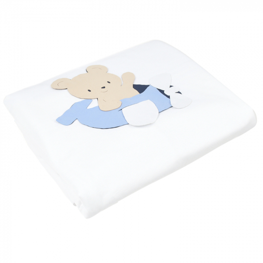 Белое одеяло с аппликацией &quot;медвежонок&quot;, 81x72 см Story Loris | Фото 1