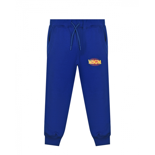 Синие спортивные брюки с логотипом MSGM | Фото 1