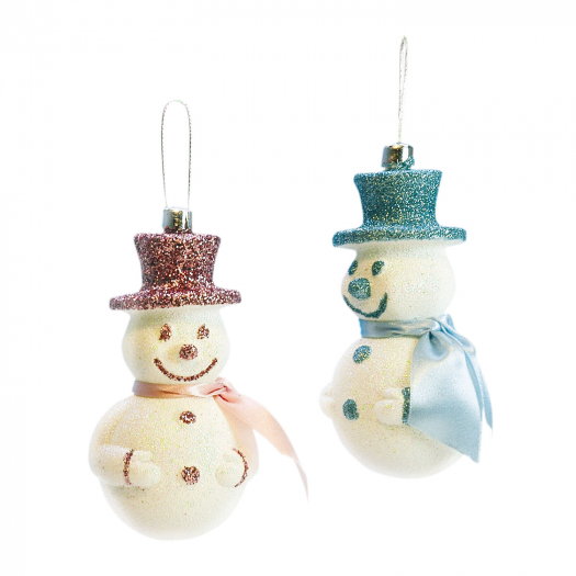 Подвеска &quot;Снеговик в шляпе-цилиндре&quot; 10 см, розовый/голубой, 2 вида, цена за 1 шт. Weiste | Фото 1