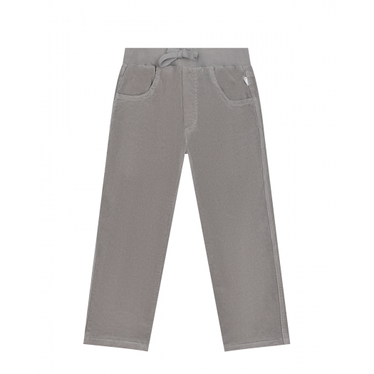 Велюровые брюки серого цвета IL Gufo | Фото 1