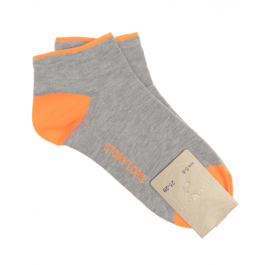 Серые носки с оранжевой отделкой Story Loris | Фото 1