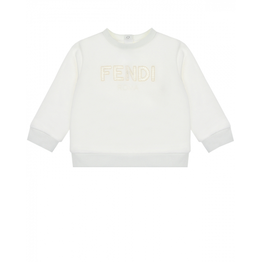 Белый свитшот с блестящим логотипом Fendi | Фото 1