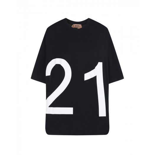 Черная футболка с логотипом No. 21 | Фото 1