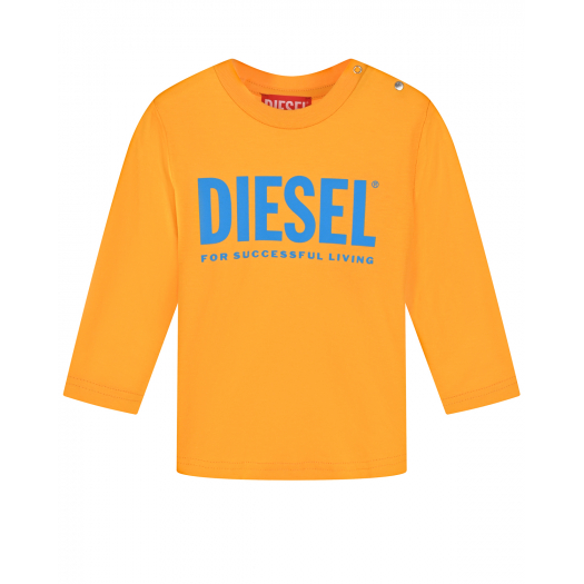 Желтая толстовка с голубым лого Diesel | Фото 1