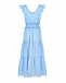 Голубое приталенное платье 120% Lino | Фото 5