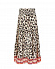 Длинная леопардовая юбка с розовой полосатой отделкой  | Фото 3