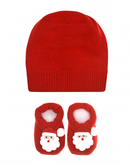 Подарочный набор: пинетки и шапка, красный Story Loris Красный, арт. 21122 YN5 | Фото 1