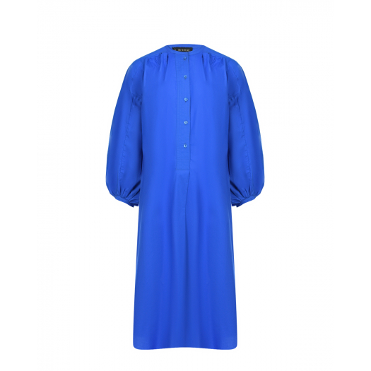 Синее платье из хлопка с рукавами-фонариками SHADE | Фото 1