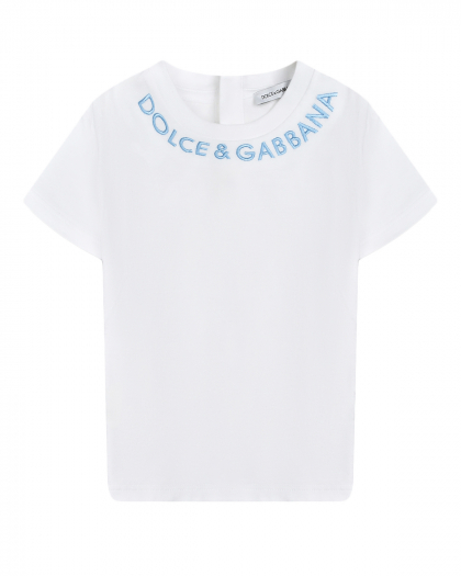 Футболка с лого у горловины Dolce&Gabbana | Фото 1