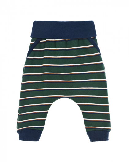Зеленые спортивные брюки в полоску Sanetta fiftyseven | Фото 1