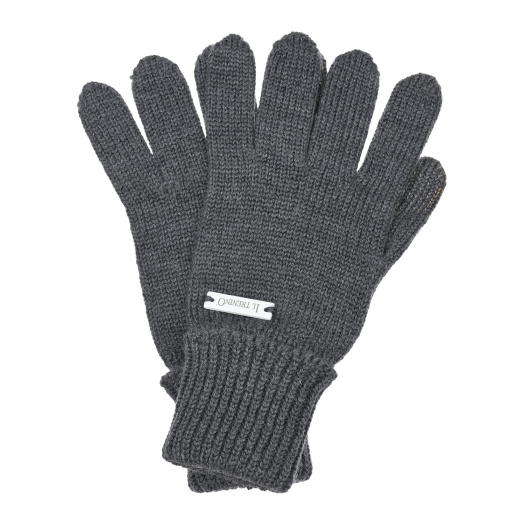 Темно-серые перчатки из шерсти Il Trenino | Фото 1