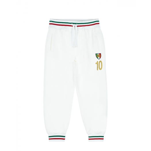 Белые спортивные брюки с отделкой в полоску Dolce&Gabbana | Фото 1
