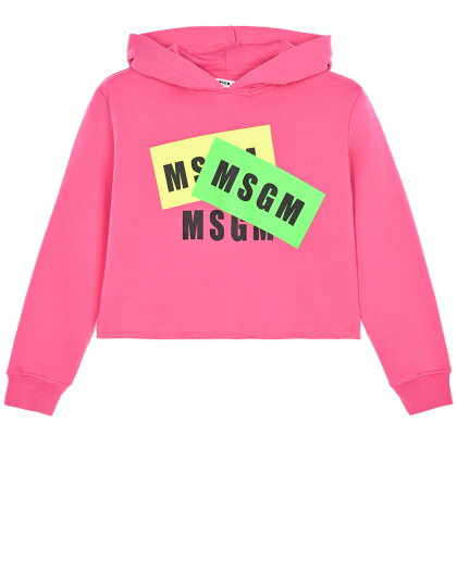 Толстовка-худи цвета фуксии MSGM | Фото 1