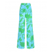 Голубые брюки с растительным принтом SHADE | Фото 1