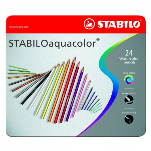 Карандаши Aquacolor Stabilo акварельные в наборе 24 цв.  | Фото 1