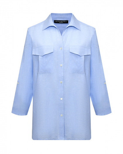 Рубашка с карманами на груди, голубая Pietro Brunelli | Фото 1
