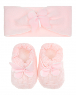 Подарочный набор: повязка и пинетки, розовый Story Loris Розовый, арт. 21126 YTL | Фото 1