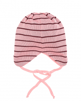 Розовая шапка с узором в полоску Il Trenino Розовый, арт. 22-8261/J 109 | Фото 2