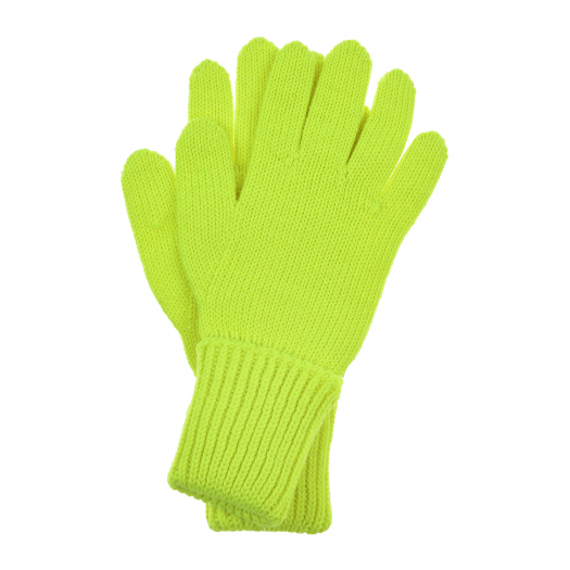 Шерстяные перчатки желтого цвета Chobi | Фото 1