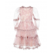 Розовое платье с многоярусной юбкой Monnalisa | Фото 1