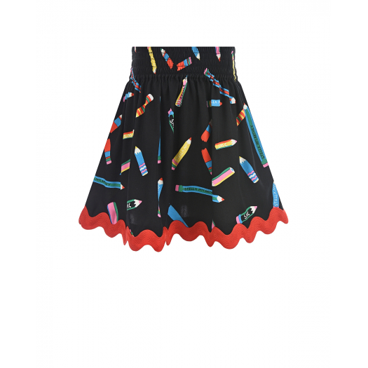 Черная юбка с принтом &quot;карандаши&quot; Stella McCartney | Фото 1