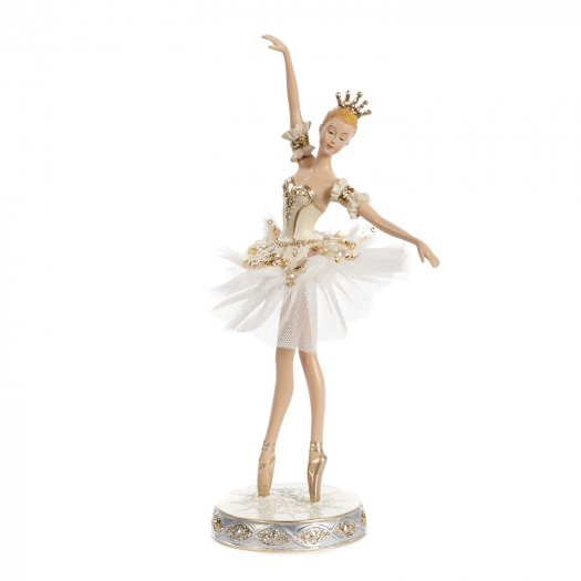 Декор Балерина в пачке-тюль на подставке, белый/крем, 30 см Goodwill | Фото 1