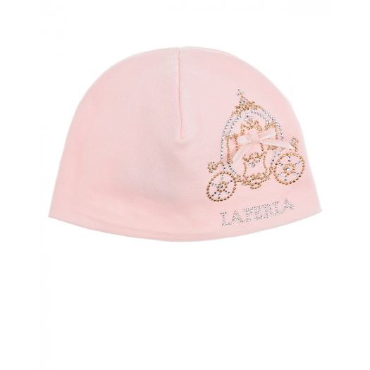 Розовая шапка со стразами La Perla | Фото 1