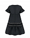 Платье с полосками из стразов, черное Monnalisa | Фото 2