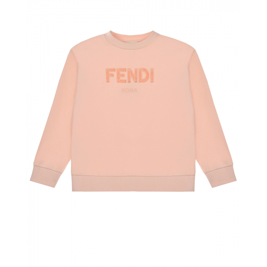 Розовый свитшот с блестящим логотипом Fendi | Фото 1
