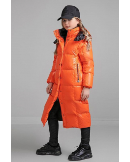Оранжевое стеганое пальто-пуховик Naumi Оранжевый, арт. 1190MP-0022-MV167 | Фото 2