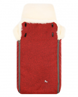 Красный конверт в коляску &quot;Premium Welss&quot;, натуральная овчина Hesba , арт. 1700365 | Фото 1