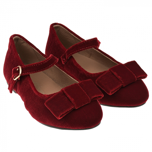 Красные бархатные туфли с бантами Age of Innocence | Фото 1