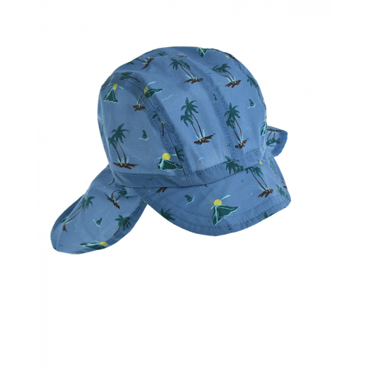 Голубая кепка с принтом &quot;пальмы&quot; MaxiMo | Фото 1