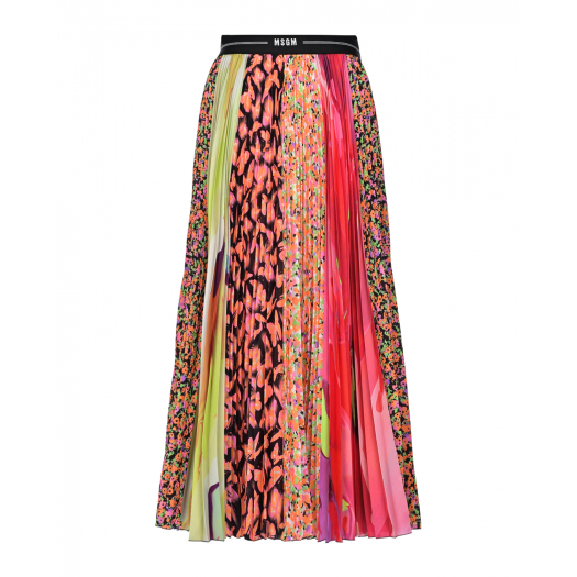 Плиссированная юбка в стиле color block MSGM | Фото 1