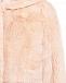 Розовая шуба из меха кролика рекс Yves Salomon | Фото 4