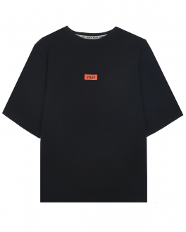 Черная футболка с оранжевым лого VASILEVICH Черный, арт. МИШКА T-SHIRT BLACK | Фото 1
