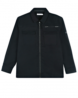 Черная рубашка с накладными карманами Calvin Klein Черный, арт. IB0IB01134 BEH CK BLACK | Фото 1