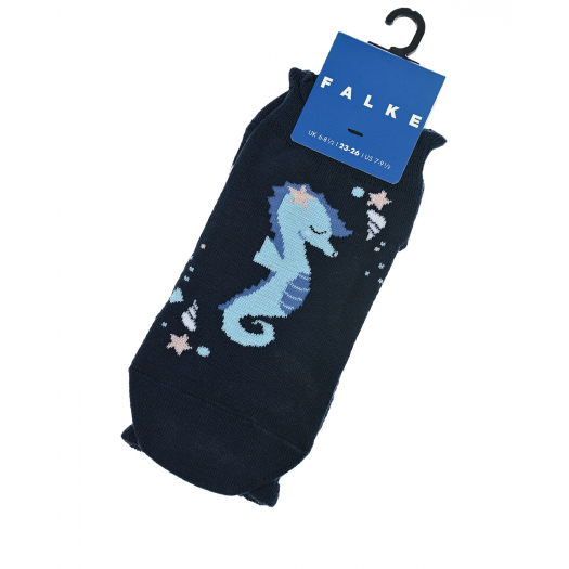 Синие носки с декором &quot;морской конек&quot; Falke | Фото 1