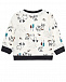 Белый свитшот с контрастной отделкой Sanetta Kidswear | Фото 2