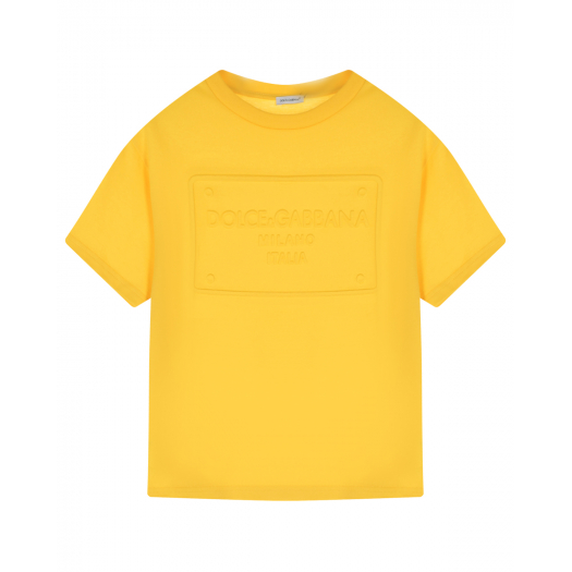 Желтая футболка с лого в тон Dolce&Gabbana | Фото 1