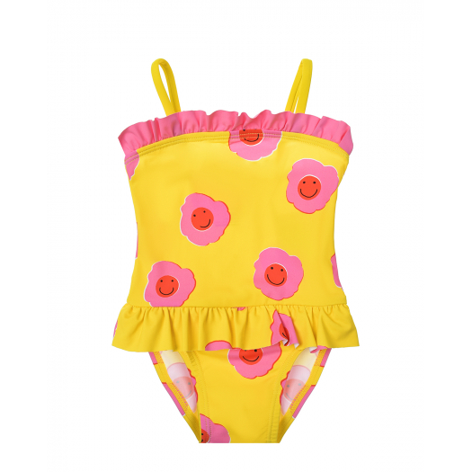 Желтый купальник с принтом &quot;розовые цветы&quot; Stella McCartney | Фото 1