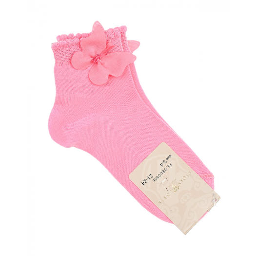 Розовые носки с бабочкой в тон Story Loris | Фото 1