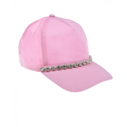 Розовая кепка со стразами Regina | Фото 1