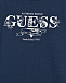 Темно-синяя футболка с белым логотипом Guess | Фото 3