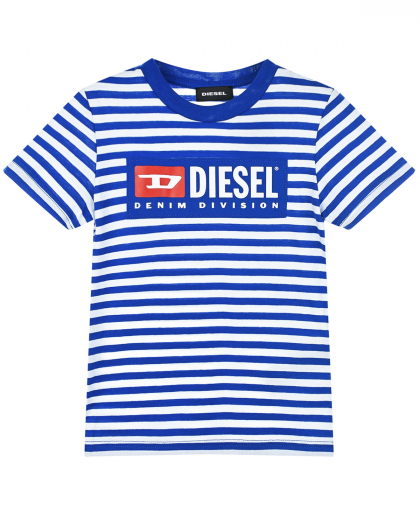 Футболка-тельняшка с логотипом Diesel | Фото 1