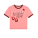 Розовая футболка с выишивкой пайетками Dolce&Gabbana | Фото 1